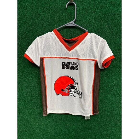 Youth Cleveland Browns NFL Reversible Brown & White Flag Football Jersey Sz M - Picture 5 of 5